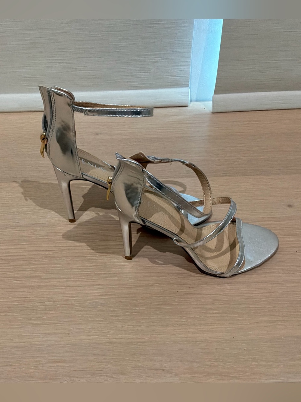 VENUS Metallic Silver Strappy High Heel Sandals